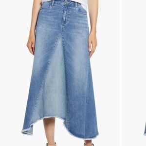 Wash Lab Denim: Pieced Denim Midi Skirt